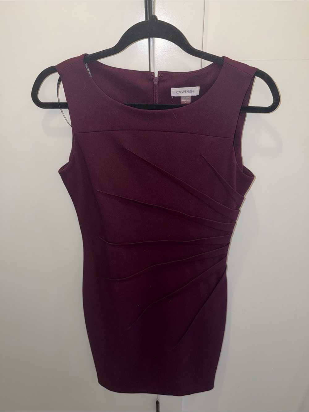 Calvin Klein Deep Plum Sleeveless Sheath Dress